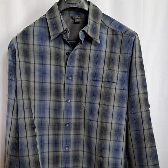 ROYAL ROBBINS SHIRT Sz MEDIUM modal SUBLIME & SOFT PLAID GORPCORE COTTAGECORE - Picture 1 of 11